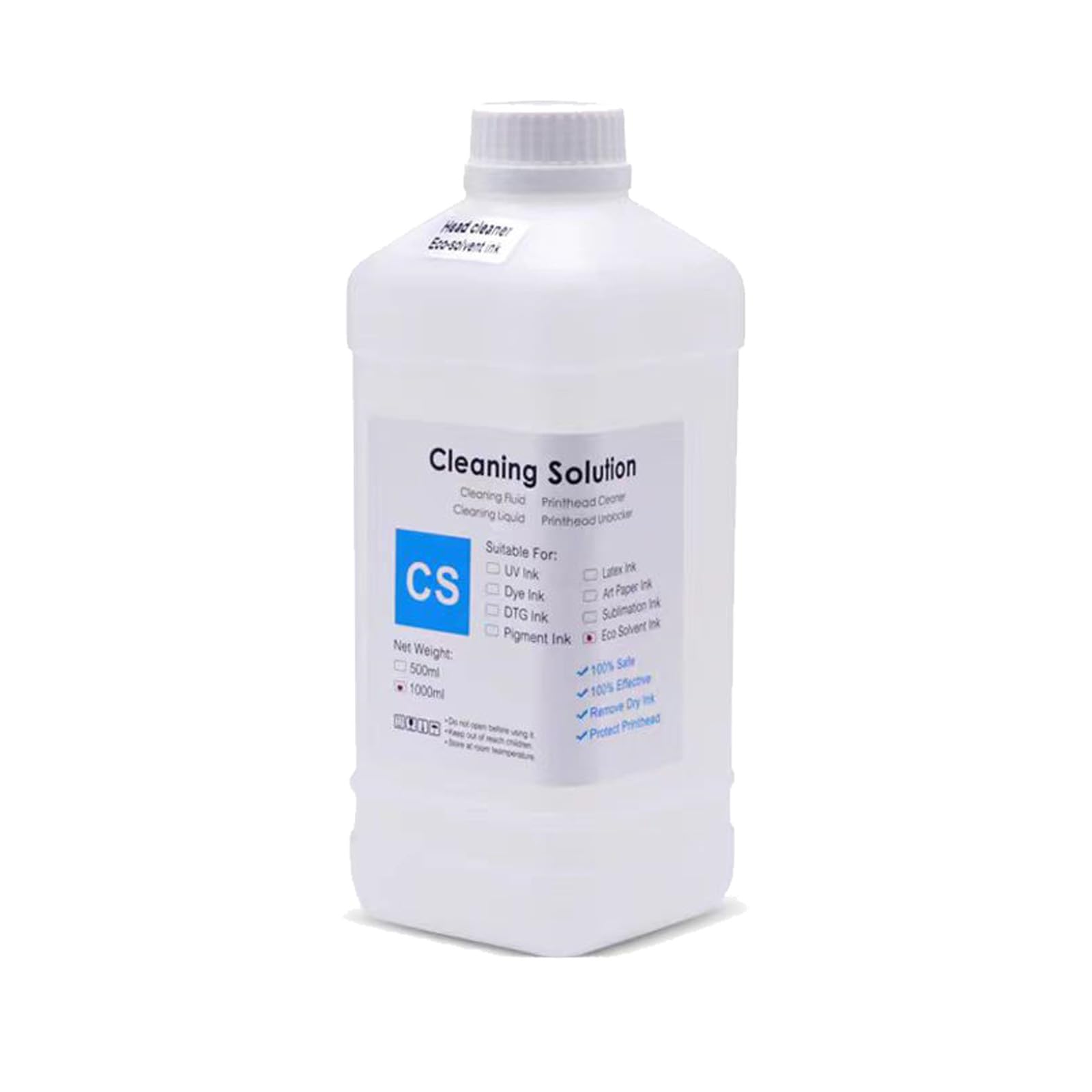CULater 1000ML Eco Solvent Ink Cleaning Solution Compatible for Solvent Printer for DX2 DX4 DX5 DX6 DX7 Solvent Print Head and Water-Based Cleaning Fluid 1Lt