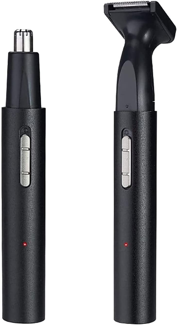 depilatore per il viso, Tagliapeli for naso e orecchie da uomo 2 in 1, senza fili, elettrico indolore, ricaricabile tramite USB