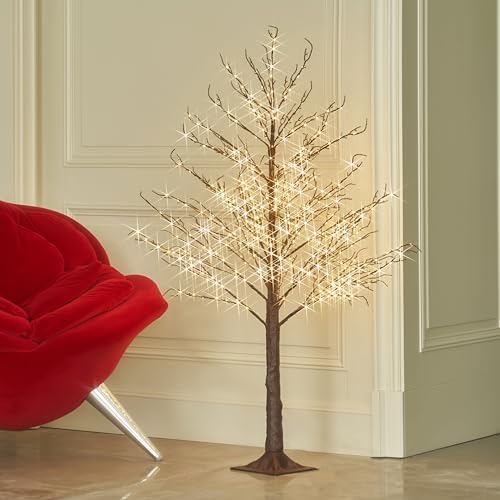 Hairui Lighted Brown Tree Plug in 4FT 430 LED Artificial
