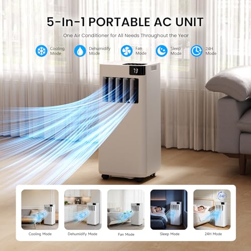 Image of Portable Air Conditioner 16,000 BTU with WiFi App Control, 5-in-1 AC Unit (Cool, Fan, Dehumidifier, Sleep, Timer) for Rooms up to 850 sq ft, Leak-Proof Design, Window Kit