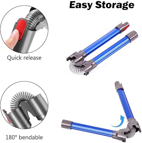 Miniatura 4 de Varita de extensión plegable, piezas de repuesto de varita de metal y bloqueo de gatillo compatible con aspiradora inalámbrica Dyson V15 V8 V11 V10