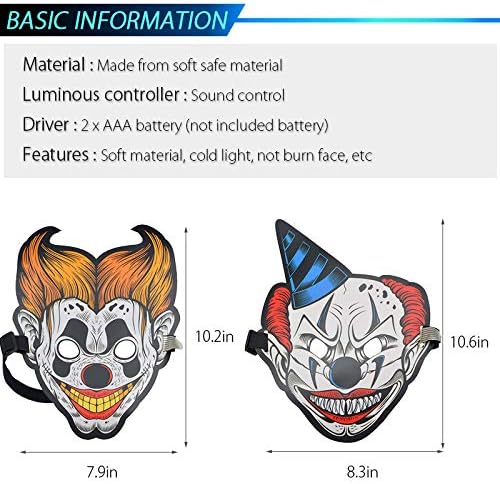 Máscara DJ Grimace LED reactiva al sonido para carnaval miniatura 7