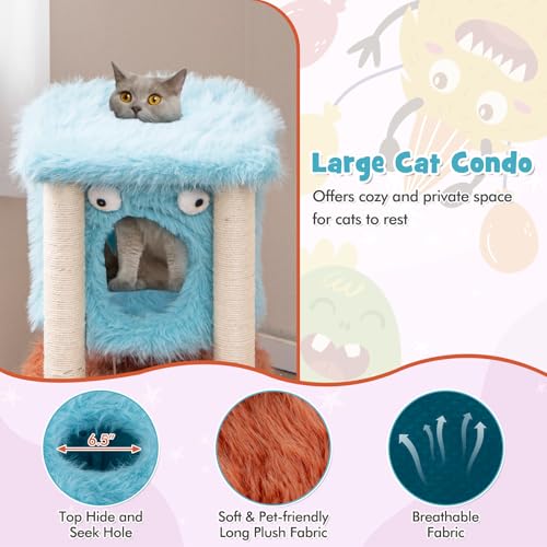 Rascador para gatos torre de 3 niveles 34 pulgadas miniatura 5