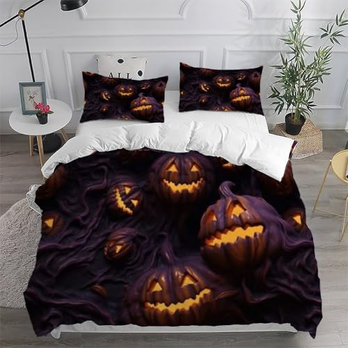 Citrouille imprimé 3D housse de couette microfibre pour chambre fille
