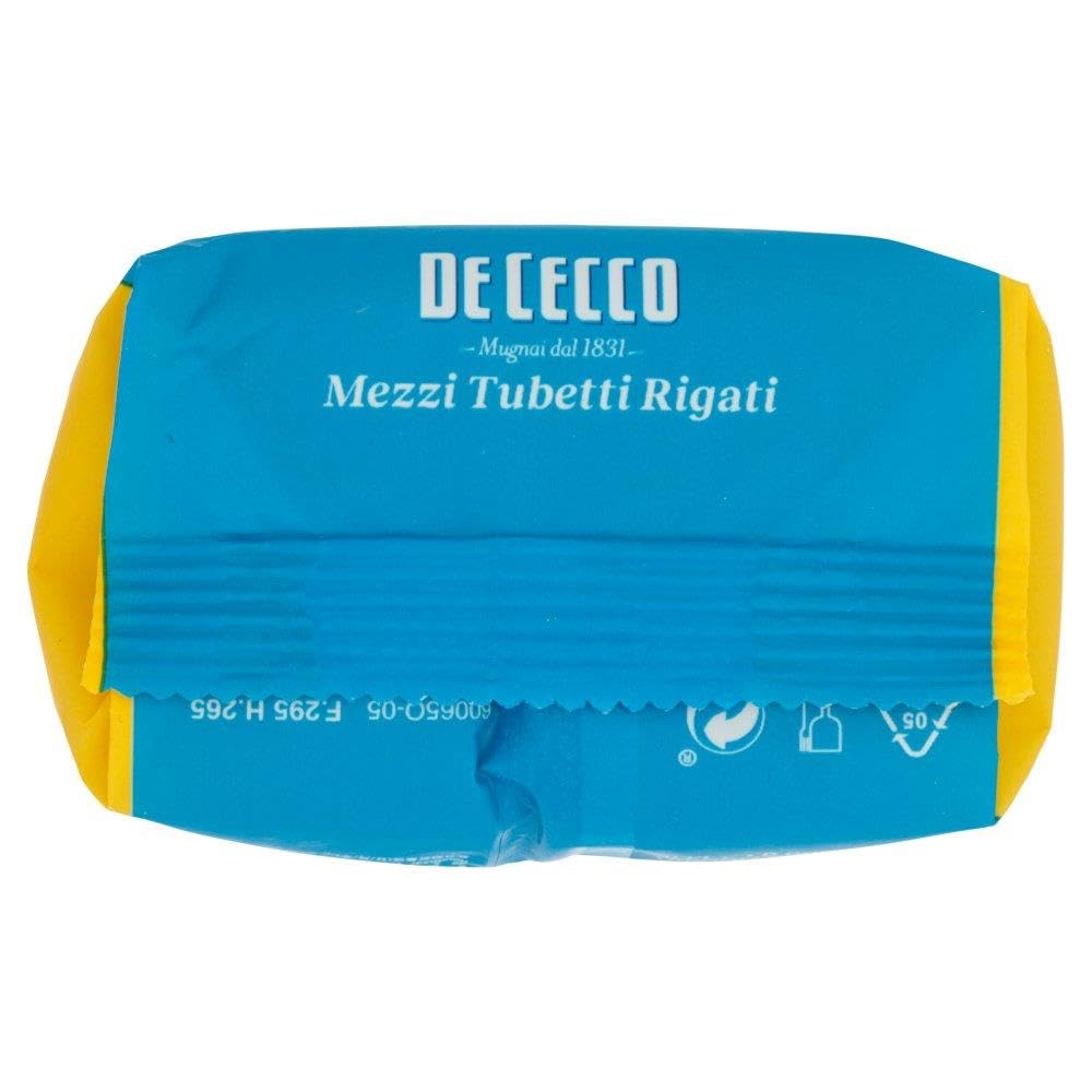 De Cecco Pasta Mezzi Tubetti Rigati Nº 65, 100% pasta italiana, paquete de 500 g + llavero Beni Culinari gratuito