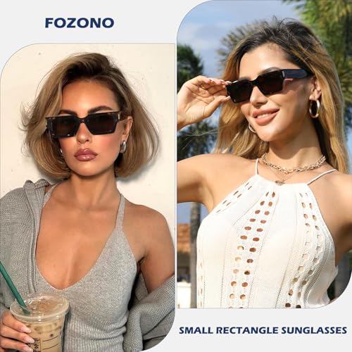 Retro Small Rectangle Sunglasses Women Men Square Narrow Sun Glasses Trendy 90s Shades FZN8042