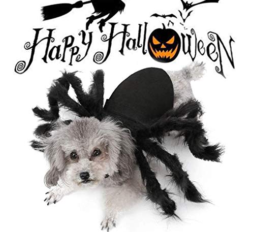 HAMISS Halloween Dogs Cats Costume Furry Giant Simulation Spider Pets Outfits Cosplay Dress up Costume Halloween Pets Accessories Decoration for Dogs Puppy Cats. S