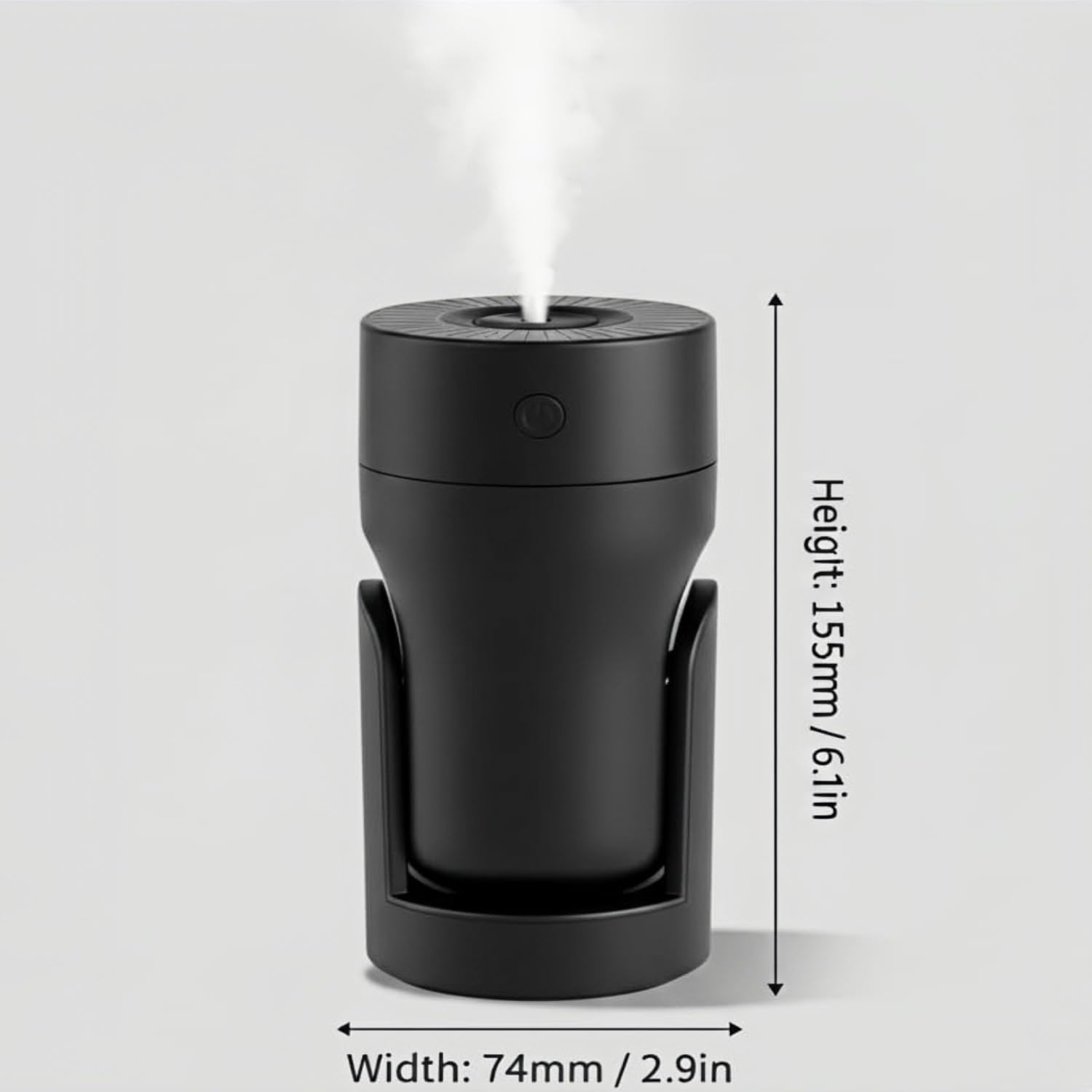 Portable Mini Humidifier with 2 Mist Modes, 220ml Cool Mist Rotation Humidifiers with Colorful Night Light, Quiet Operation, USB Personal Desktop Humidifier for Bedroom, Office, Travel, Car, Black