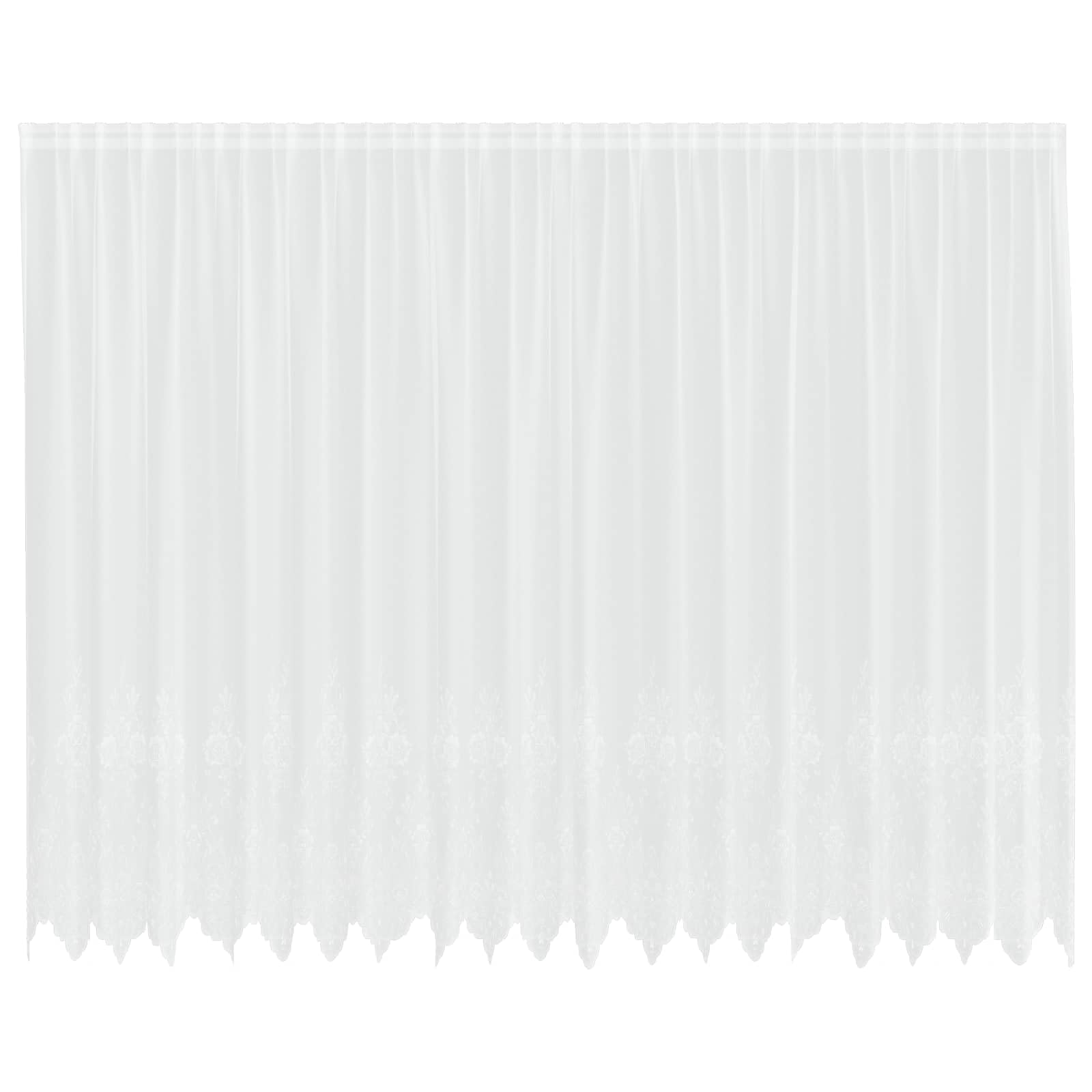 Cortina de encaje blanca de poliéster 245 x 500 cm con privacidad, cortina para salón o dormitorio, cortina decorativa con riel y barra, versátil cortina para ventana para protección de la luz