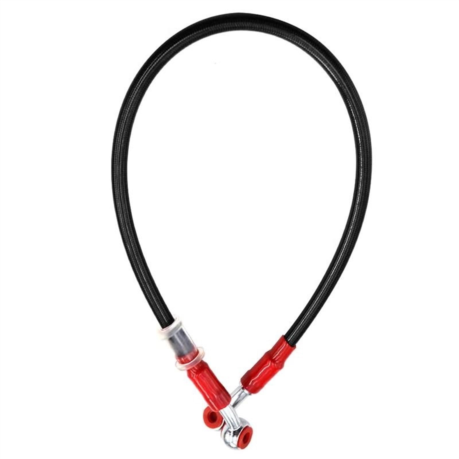 Ksxzw Black- Silver Motorbike Part 80Cm Motorcycle Braided Steel Hydraulic Brake Line Clutch Oil Hose Tube(Black- Silver)