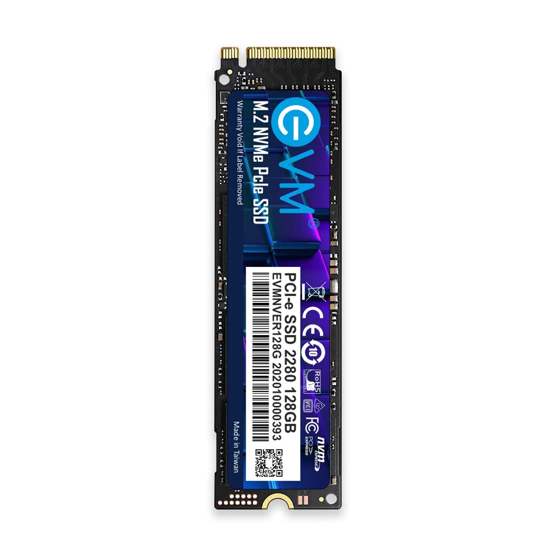 EVM 128GB Internal SSD – M.2 NVMe PCIe (2280) – High-Speed Performance Up to 1800MB/s Read & 700MB/s Write Speed with Low Power Consumption – Compatible with Gaming PCs & High-Performance Workstations