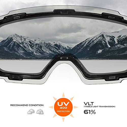 Stomp Ski Goggles Pro - Frameless, Interchangeable Lens 100% Uv400 Protection Snow Goggles For Men & Women (Lens Saphire Pink Vlt 61%) #TOP4