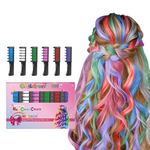 Hair Chalk Comb – Temporary Dye for Kids...