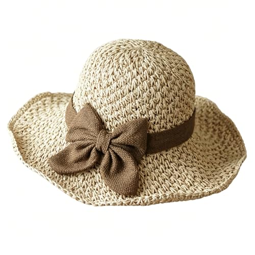 Sombrero de paja tejido con lazo retro para verano miniatura 1