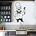 Belle Chef sticker mural cuisine Restaurant Menu nourriture chapeau couverts dessin animé Style vinyle étanche Stickers muraux cuisine décor 57x35 cm