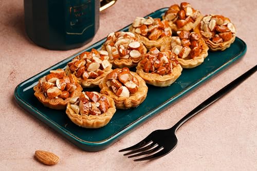Image of Bharat Baklava Almond Tart - Rich Ghee & Honey-Infused Dough with Almond Topping | Handmade Sweet | Premium Gift Box | 250g