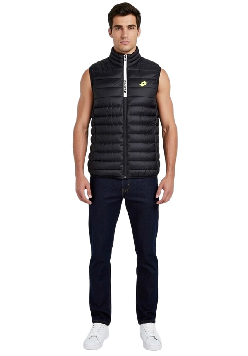 LOTTO SMANICATO UOMO ESTIVO 60 GRAMMI - LEGGERO - GILET UOMO PRIMAVERILE SPORTIVO (L, 432948 BLACK)