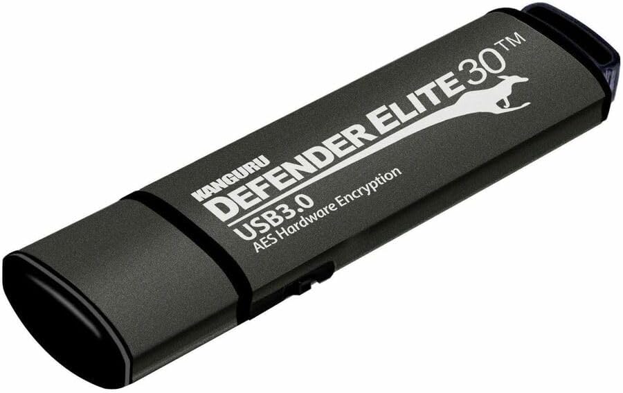 Kanguru Defender Elite30 – 512 GB Hardware Encrypted Flash Drive - Physical Write Protect Switch – SuperSpeed USB 3.0