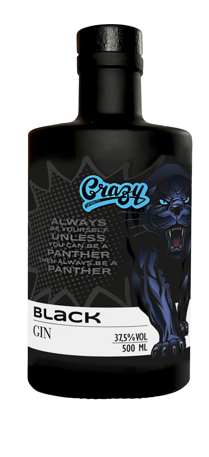 Crazy Black Gin – 500ml Handcrafted & vegan, 37,5% Vol – einzigartiger Premium Gin mit intensiver Brombeer-Note