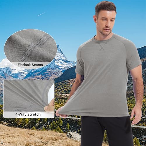 Men’s Rash Guard Swim Shirt UPF 50+ Sun Protection Quick Dry Short Sleeve UV Swim Top for Surfing Swimming Beach — view 5