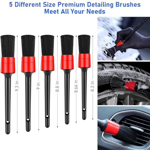 Image of Car Cleaning Kit 15 Piece Set with Brush Set, Microfiber Mitt, Cloths and Foam Pads