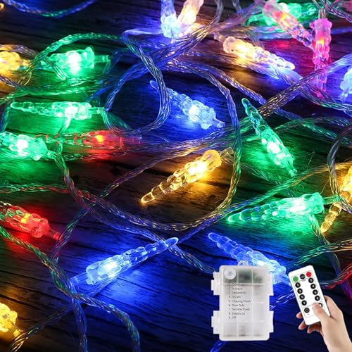 Guirlande lumineuse stalactite étanche à piles pour remplacer les câbles du jardin