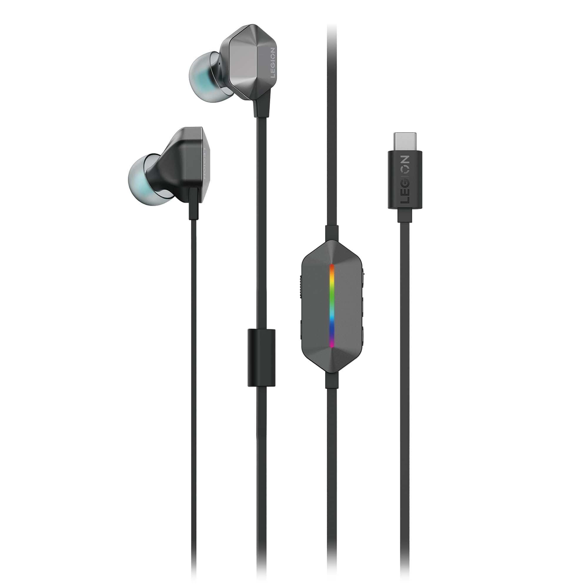 Lenovo Legion RGB Gaming in-Ear Headphones with USB-C E510-7.1 Surround Sound, Hi-Res Audio, in-Line Controller with RGB Lights - Compatible with PC, Tablet, Phone-image-12