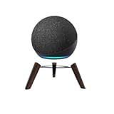 Real Wooden Tripod Stand for Alexa Echo Dots (4th Gen)(5th Gen), Wood Stand Holder with Metal Frame and Silicone pod Feets Secure Stable Wooden Mount Holder for Echo Dot Accessories (only Stand)