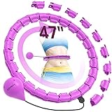 JKSHMYT Weighted Hula Hoops for Adults Weight Loss, Infinity Hoop Fit Plus Size 47 Inch, 24 Detachable Links, Exercise Hoola Hoop Suitable for Women and Beginners