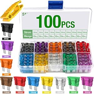 5 Plus Standard Fuses 100 Pcs Assorted Auto Car Standard Blade Fuses Replacement Kit 2A 3A 5A 7.5A 10A 15A 20A 25A 30A…