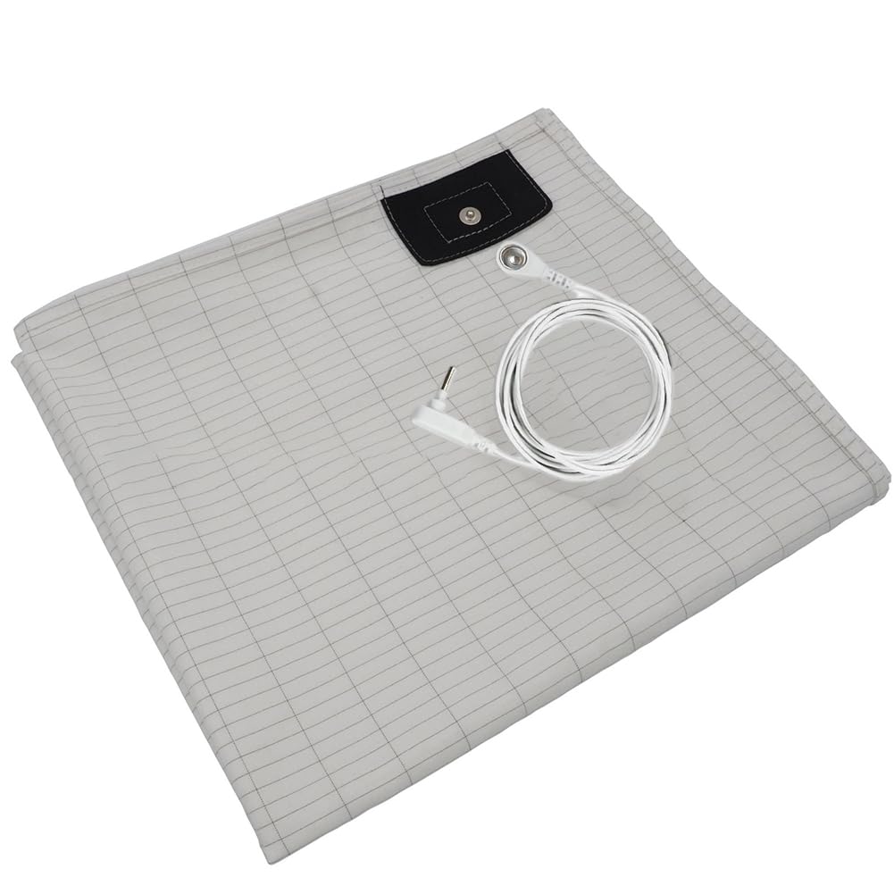 pour drap de mise à la terre EasyByMall, drap de mise à la terre avec 5% de fibres conductrices en argent pour un sommeil organique, 69x132cm, pour un meilleur sommeil et une réduction de la douleur