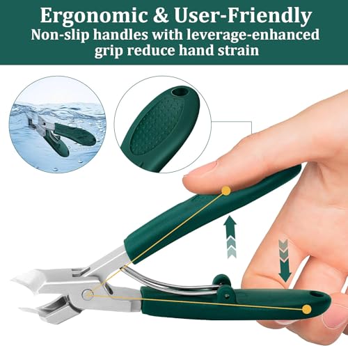 Image of Precision Slant Nail Cutter for Men Women, Stainless Steel Angled Nail Clipper with Non-Slip Grip, Compact Toenail Trimmer for Ingrown Nails