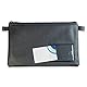 Banktasche 10716 mit Reißverschluss und Fenster für Visitenkarten und Beschriftung 27 x 17 cm A5 Kunstleder schwarz
