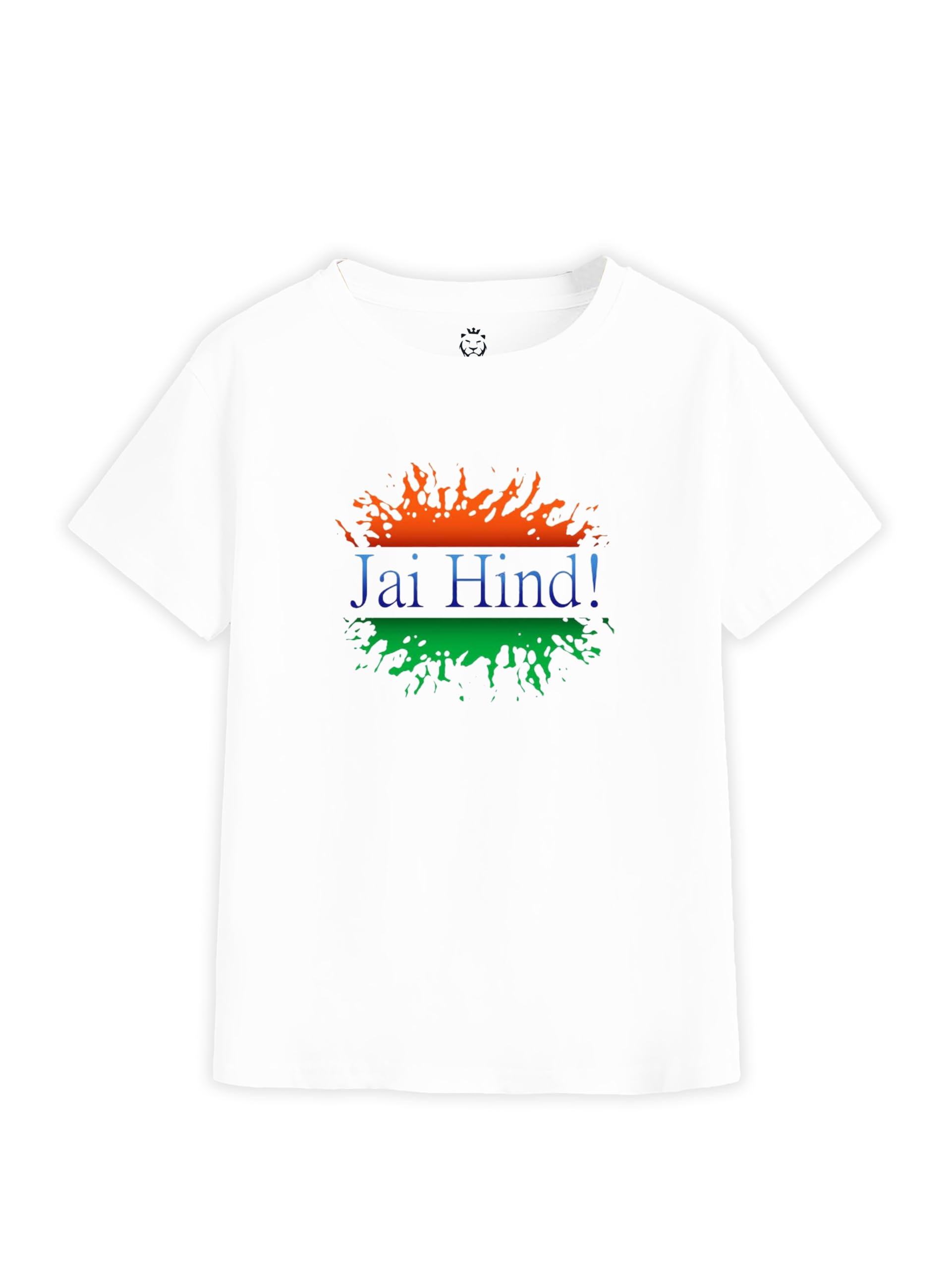 Boys Republic Day Round Neck Short Sleeve T-Shirt, White, Polyester/Cotton, Chest Printed, 1-16 Years (in, Age, 1 Year, 2 Years, Regular, Style 12)