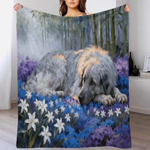 EMYXPAQM Manta Antiguo Pastor Inglés De Franela, Manta De Bambú Bosque para Sofá Y Cama, Suave Y Esponjoso Adecuado para Sala De Estar O Sofá 70x80inch(180x200cm)