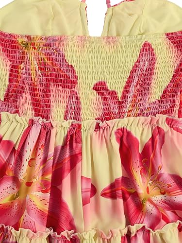 Image of Floerns Women's Floral Sleeveless Halter Dress Milkmaid Flare Hem Boho Mini Dress