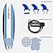 Wavestorm - Classic Soft Top Foam 7ft Surfboard Surfboard for Beginners and All Surfing Levels Complete Set Includes Leash and Multiple Fins Heat Laminated, Blue Pinline (AZ22-WSSF700-PIN)