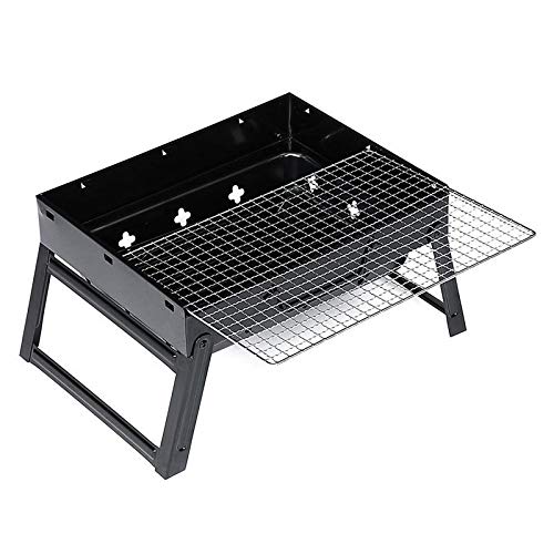 Barbacoa de carbón compacta de 36X30X8cm, Barbacoa, Parrilla, Cocina, Barras, Fumador, Camping al Aire Libre