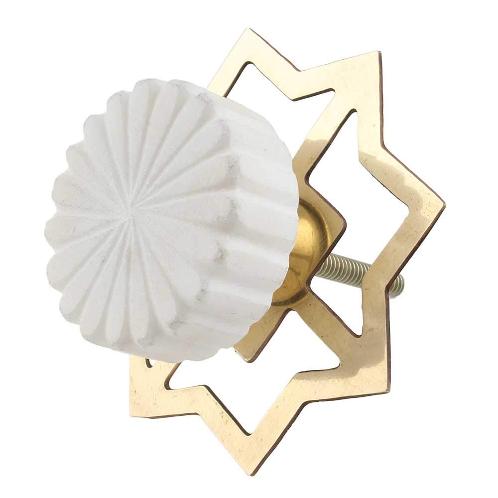 Indian-Shelf 2 Pieces White Luxury Marble Drawer Knobs for Kitchen Cabinet Hardware Decorative Stone Dresser Pulls Cupboard Door Handle Fine