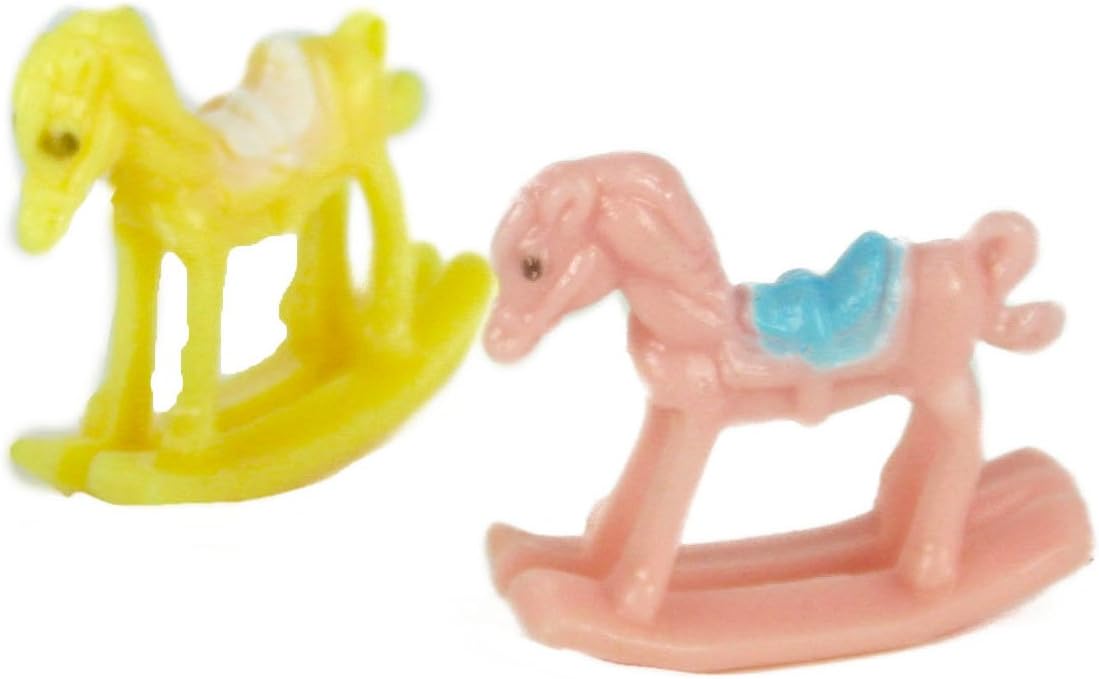 144 Mini Rocking Horse Baby Shower Favor Bulk Buy!!! (144-PINK, Yellow)