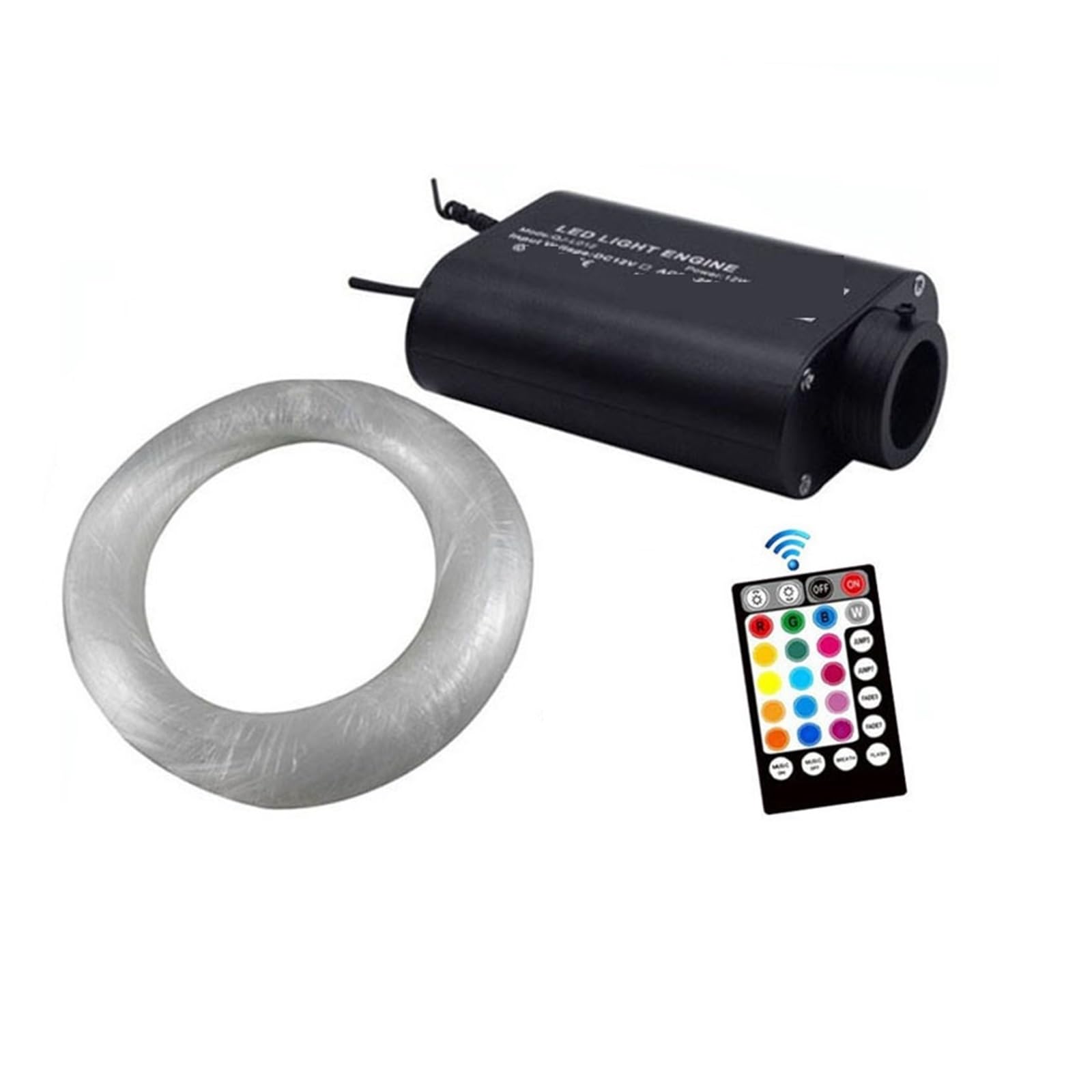 Oświetlenie wnętrza samochodu LED, Światłowodowe światło Bluetooth inteligentna kontrola aplikacji, 16W RGB światło silnika kabel światłowodowy PMMA do oświetlenia sufitowego z efektem gwiaździstym Św