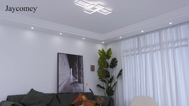 Jaycomey Modern LED Ceiling Light – 75W Cool White, 3 Square Design, Flush Mount Fixture For Kitchen, Living Room, 6000K