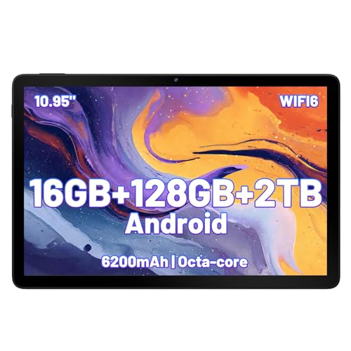 Image of Gleeso Tablet, 11 Inch Android Tablet, 16GB RAM 128GB ROM 2TB TF Expandable, Octa-Core, 6500mAh Large Battery, WiFi 6, Bluetooth 5.4, IPS HD Display, Dual Camera & Dual Speaker, Face Unlock, Gift