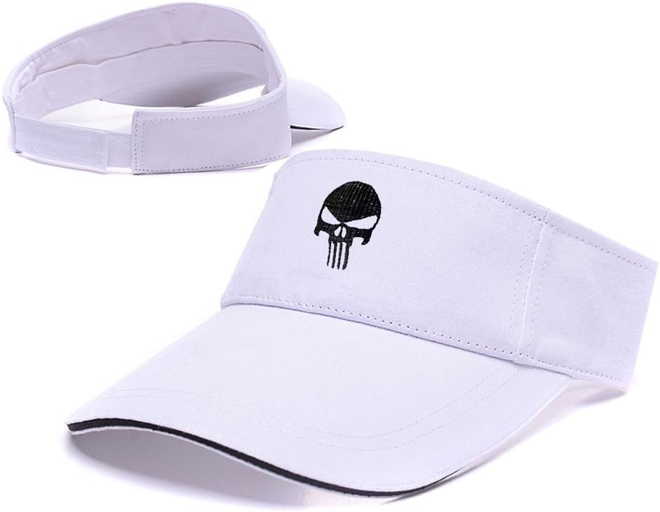 Zhhua Punisher Logo Adjustable Embroidery Tennis Golf Hat Sun Visor Cap