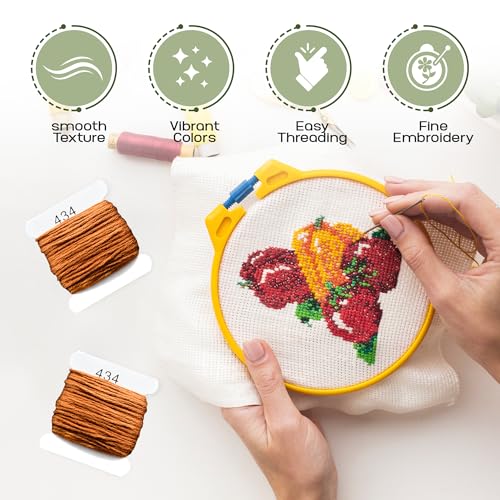 Image of Embroidery Floss Kit and Refills - Cotton Threads - DMC Color Coding for Cross Stitch, String Crafts, Friendship Bracelets