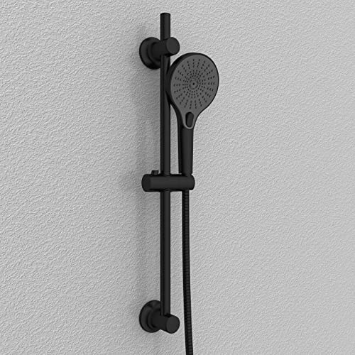 Barra de ducha adhesiva WENKO de acero inoxidable con soporte regulable negro de 70cm 8