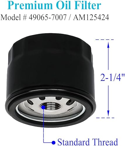 Miniatura 6 de HOODELL Kit de afinación FR691V para tractor de cortacésped Kawasaki FR651V FR730V FS481V FS541V FS600V FS730V, repuesto 49065-7007 Filtro de aceite