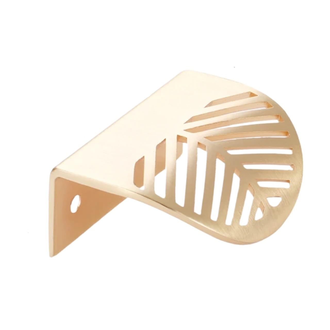 Mohuied Gold-Small Recessed Handle Modern Simple Leaf Shaped Concealed Handle Hidden Pulls Wardrobe Cupboard Wine Cabinet Furniture Drawer Knobs(Gold-Small)
