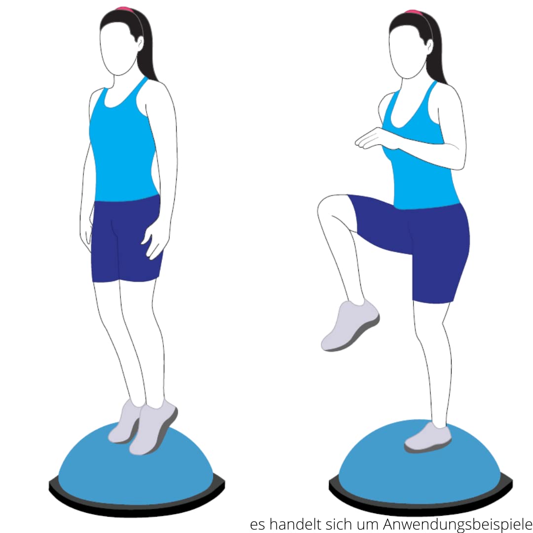 ATC Handels GmbH Balance Board Ball con fasce di resistenza e pompa, per fitness, yoga, ginnastica, fisioterapia o riabilitazione