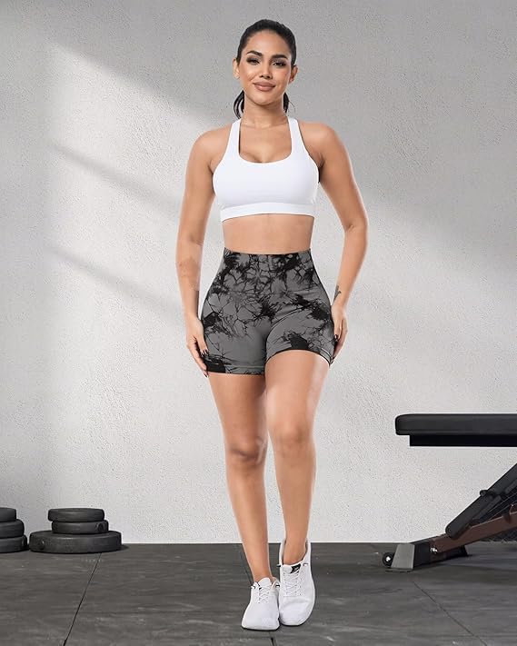 Pantalones cortos de entrenamiento de cintura alta para mujer, sin costuras, levantamiento de glúteos, para gimnasio, correr y yoga — view 2